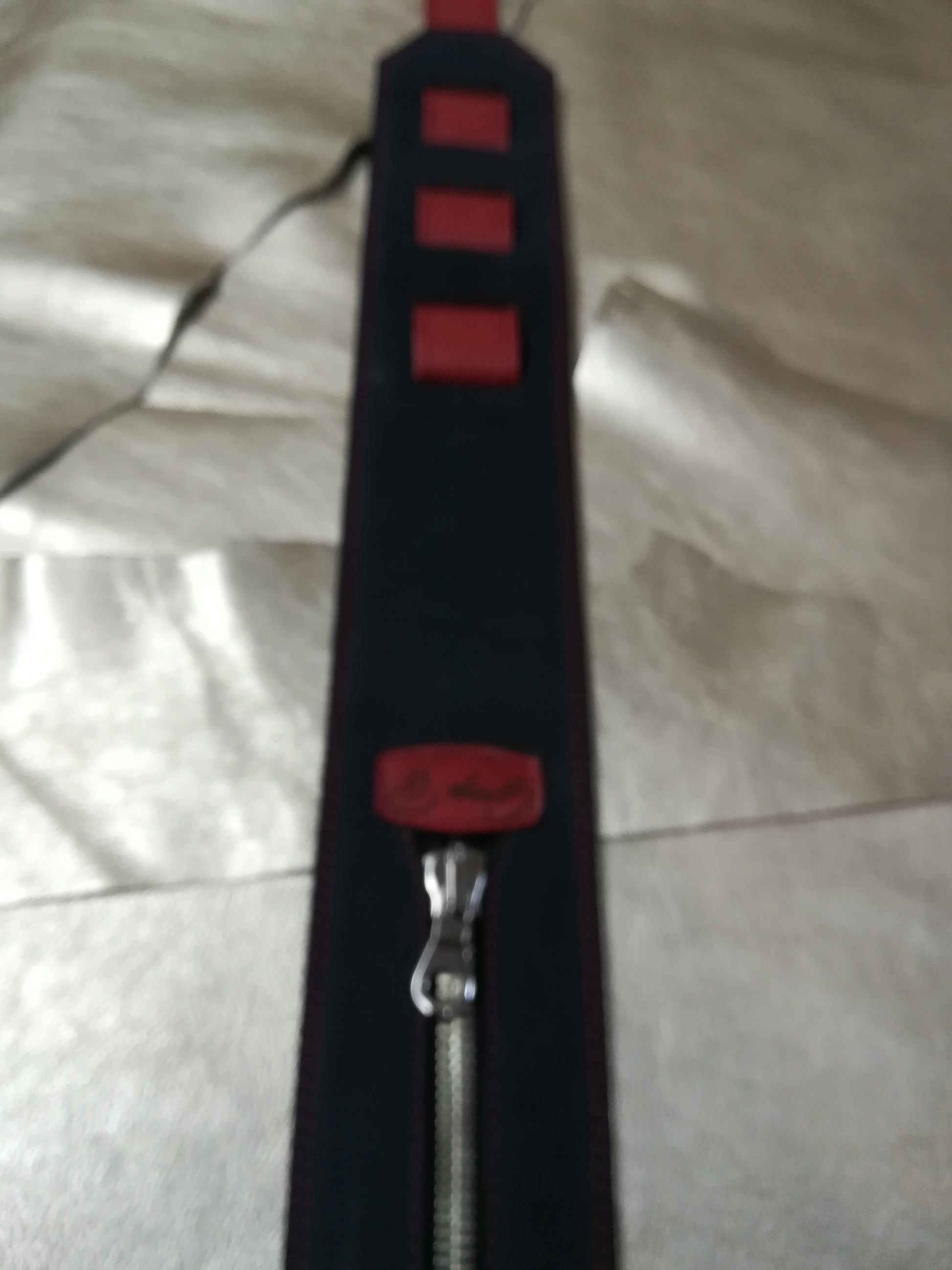 Leather Guitar Strap with Metal Zipper - GBS