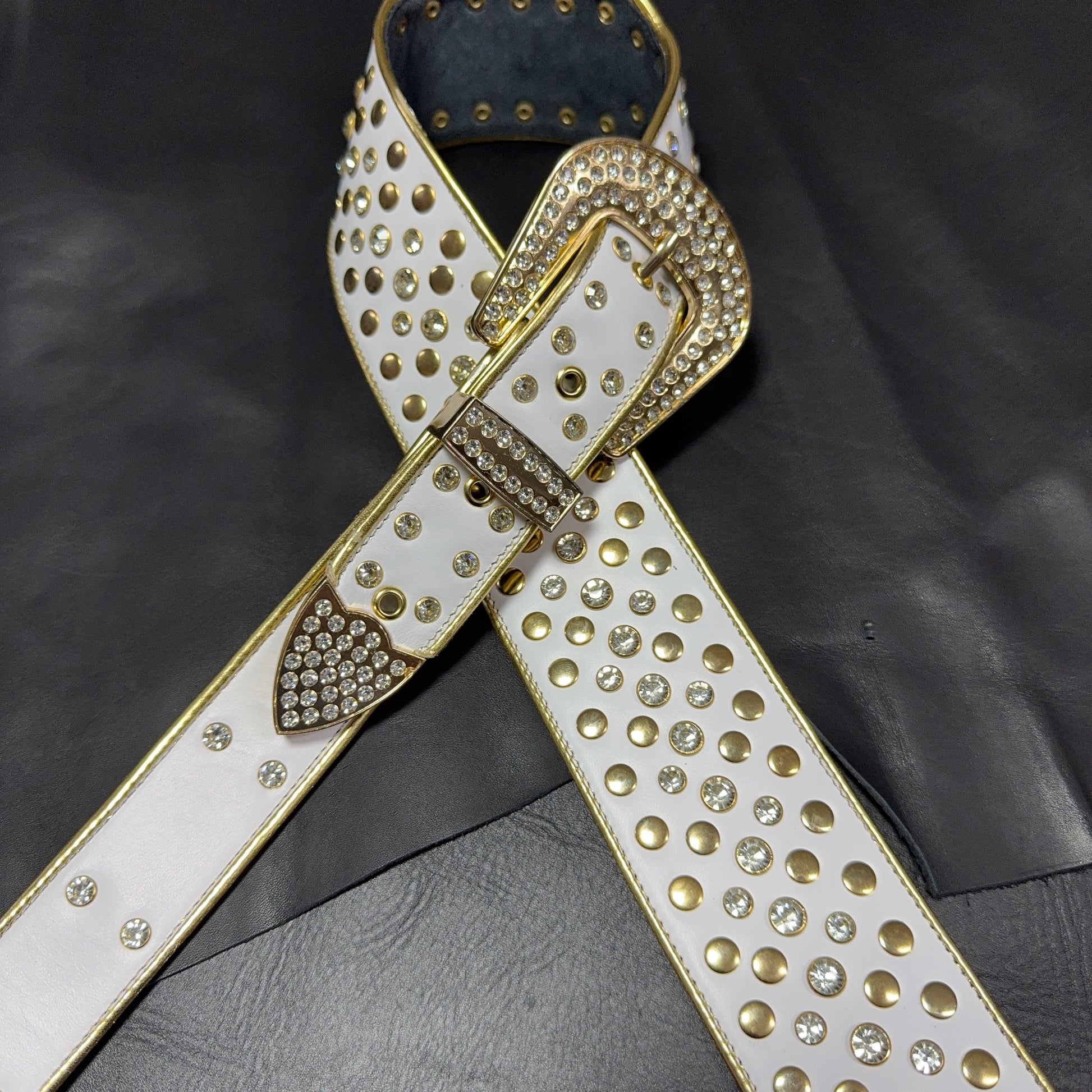 Billy Lux Guitar Strap – Beige Leather with Shiny Buckle | GBS - GBS