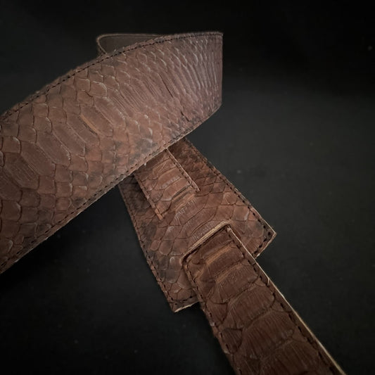 Guitar Strap – Genuine Brown Naja Snakeskin | Artisan Luxury - GBS
