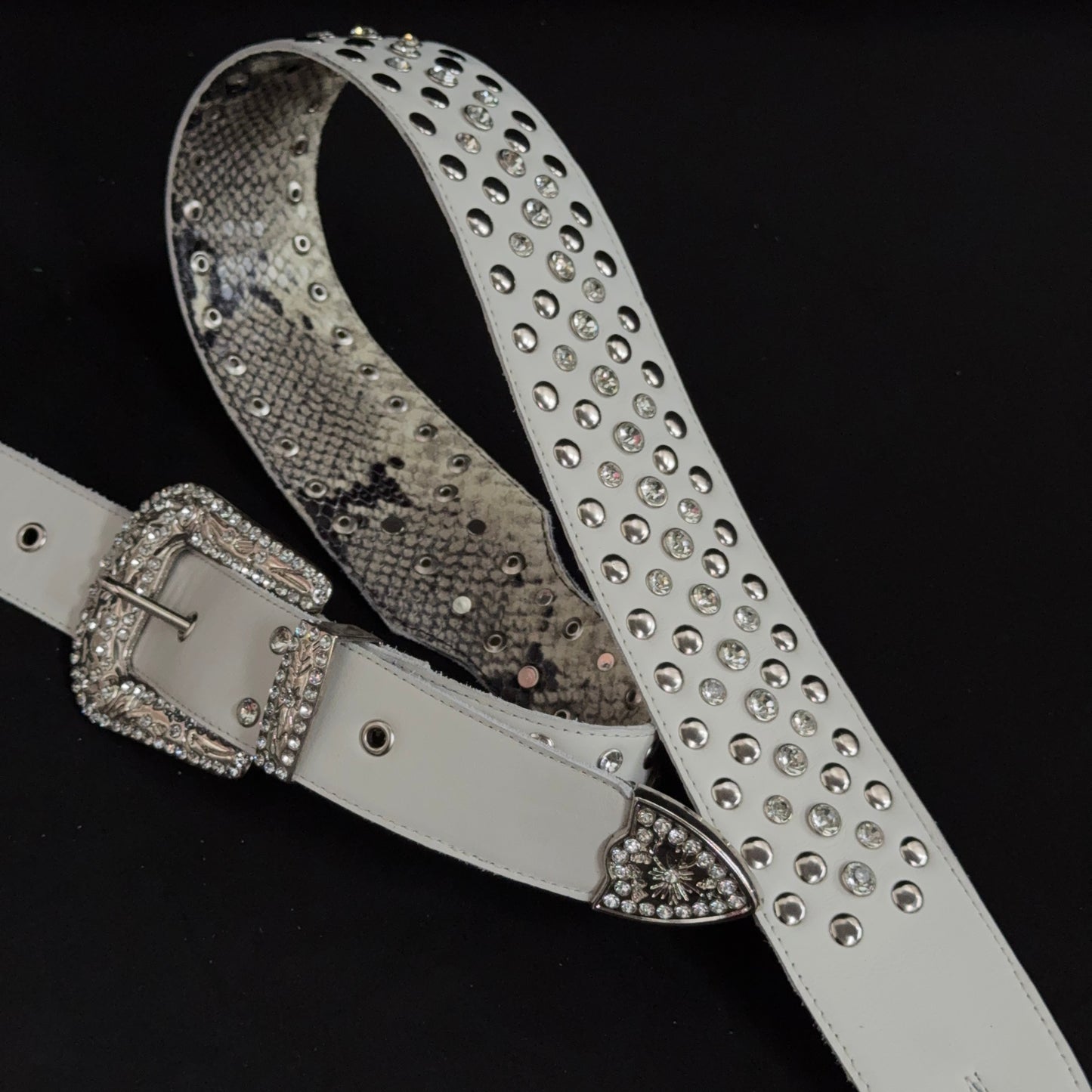 Billy Lux Guitar Strap – Beige Leather with Shiny Buckle | GBS - GBS