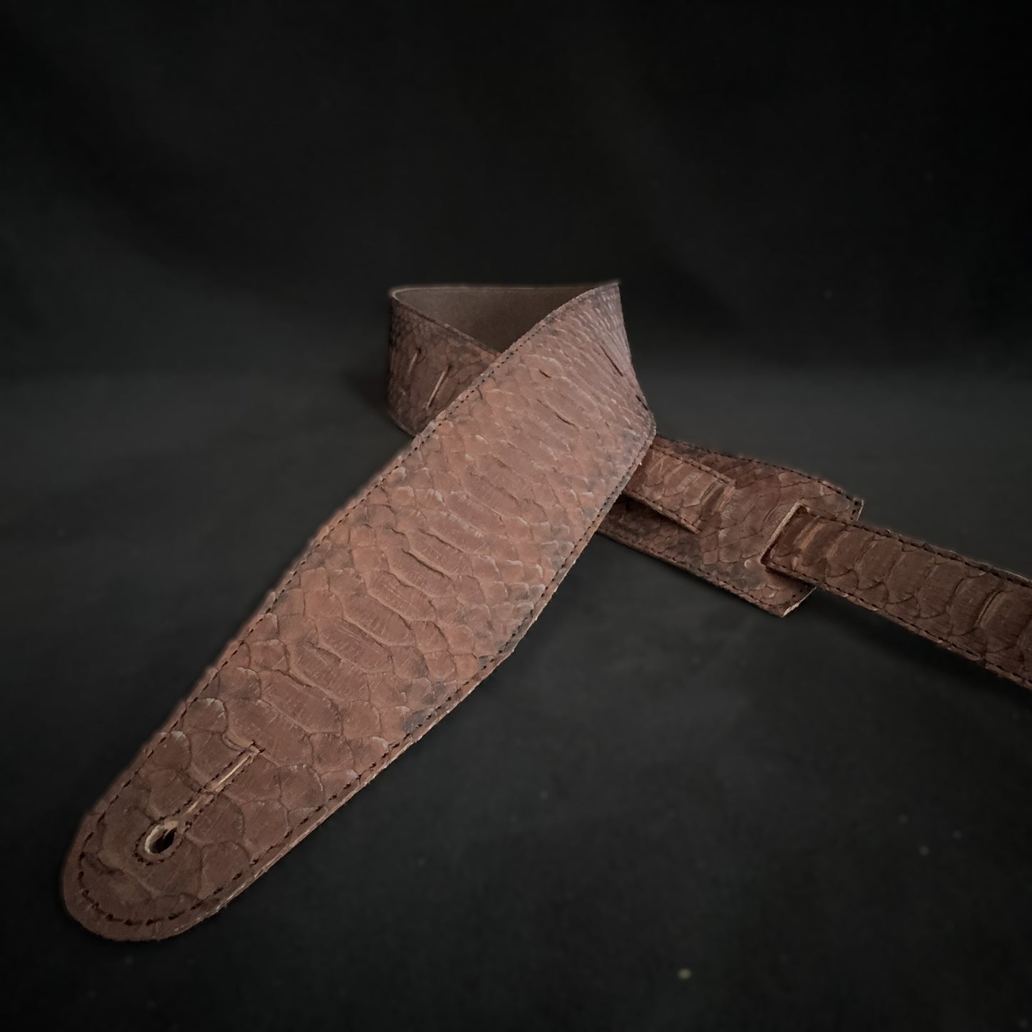 Guitar Strap – Genuine Brown Naja Snakeskin | Artisan Luxury - GBS