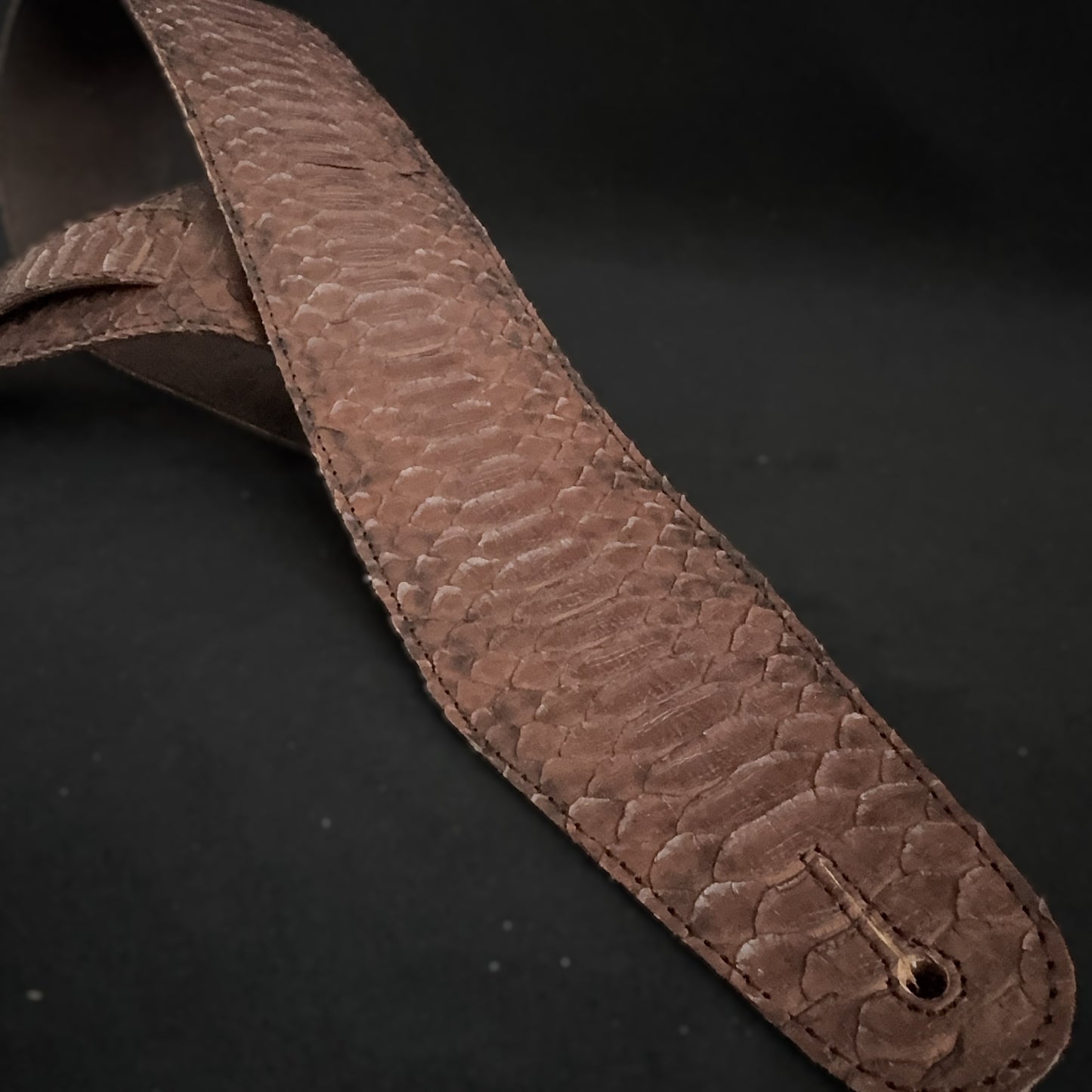 Guitar Strap – Genuine Brown Naja Snakeskin | Artisan Luxury - GBS