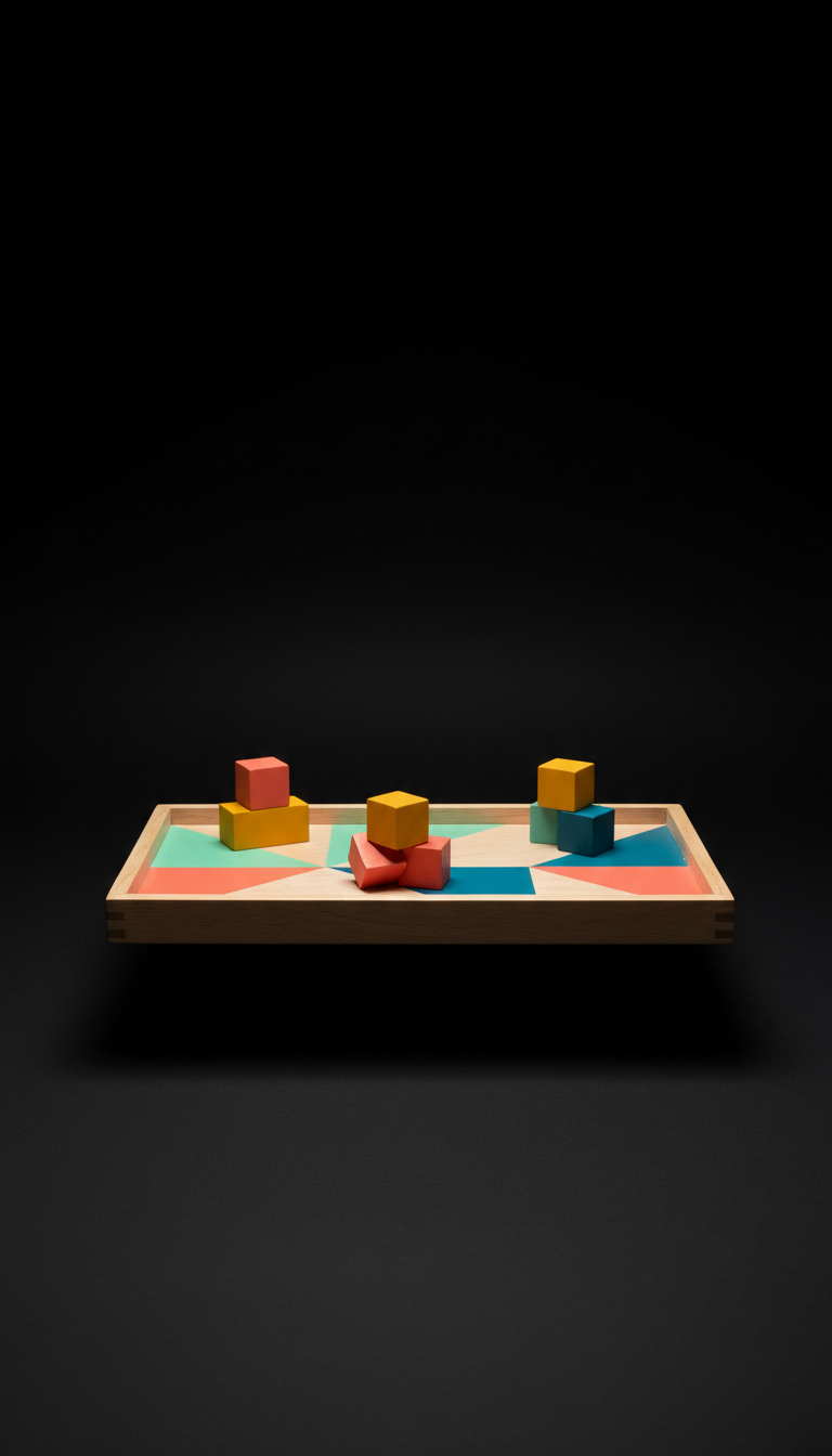 Mint Pop Geometric Wood Tray