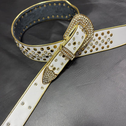 Billy Lux Guitar Strap – Beige Leather with Shiny Buckle | GBS - GBS