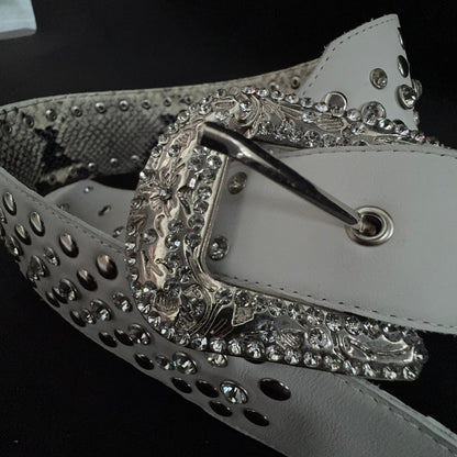 Billy Lux Guitar Strap – Beige Leather with Shiny Buckle | GBS - GBS