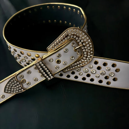 Billy Lux Guitar Strap – Beige Leather with Shiny Buckle | GBS - GBS