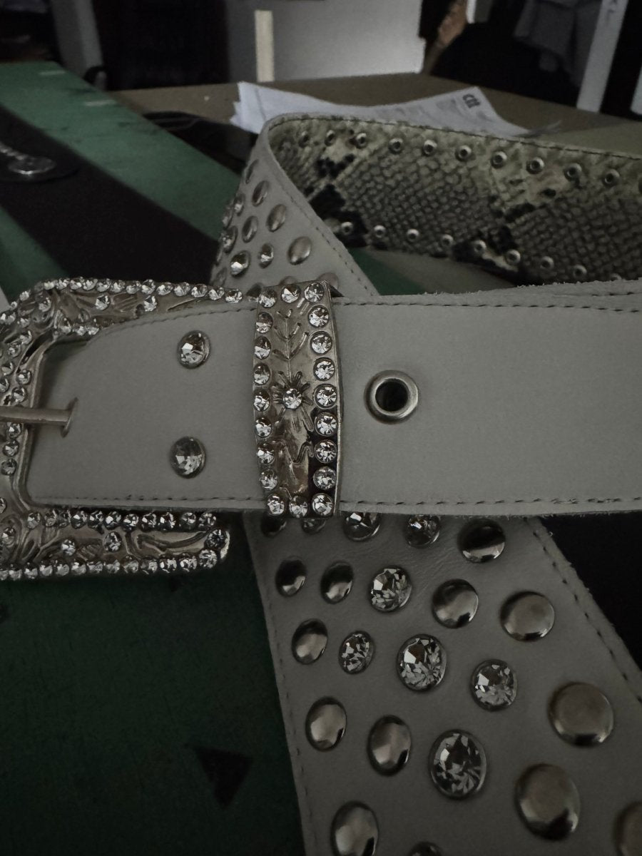 Billy Lux Guitar Strap – Beige Leather with Shiny Buckle | GBS - GBS