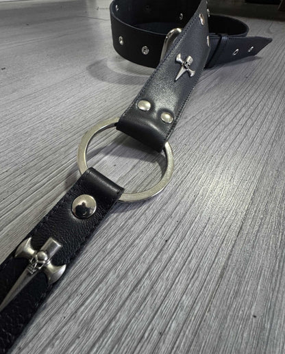 Black Titan,leather guitar strap handmade in Portugal - GBS