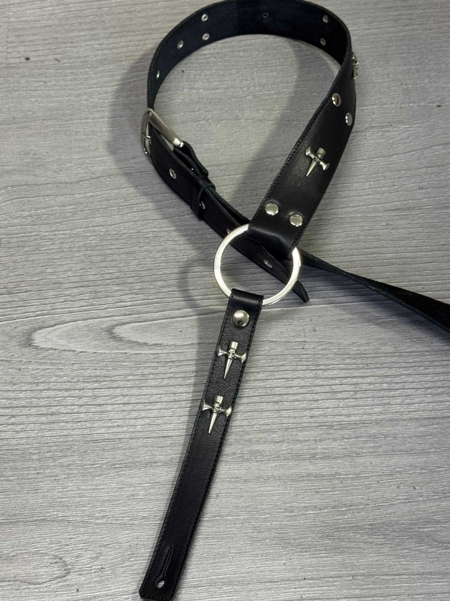 Black Titan,leather guitar strap handmade in Portugal - GBS