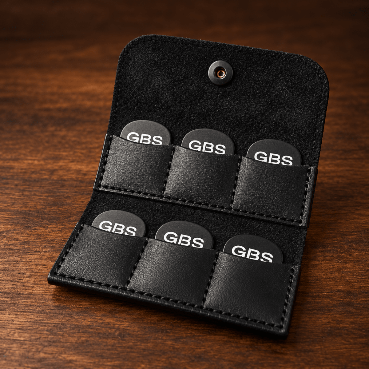 GBS Handmade Leather Guitar Pick Holder – 6 Picks - GBS