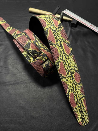 Genuine Yellow & Red Snake Leather Strap | Exotic Luxury Leather Strap - GBS