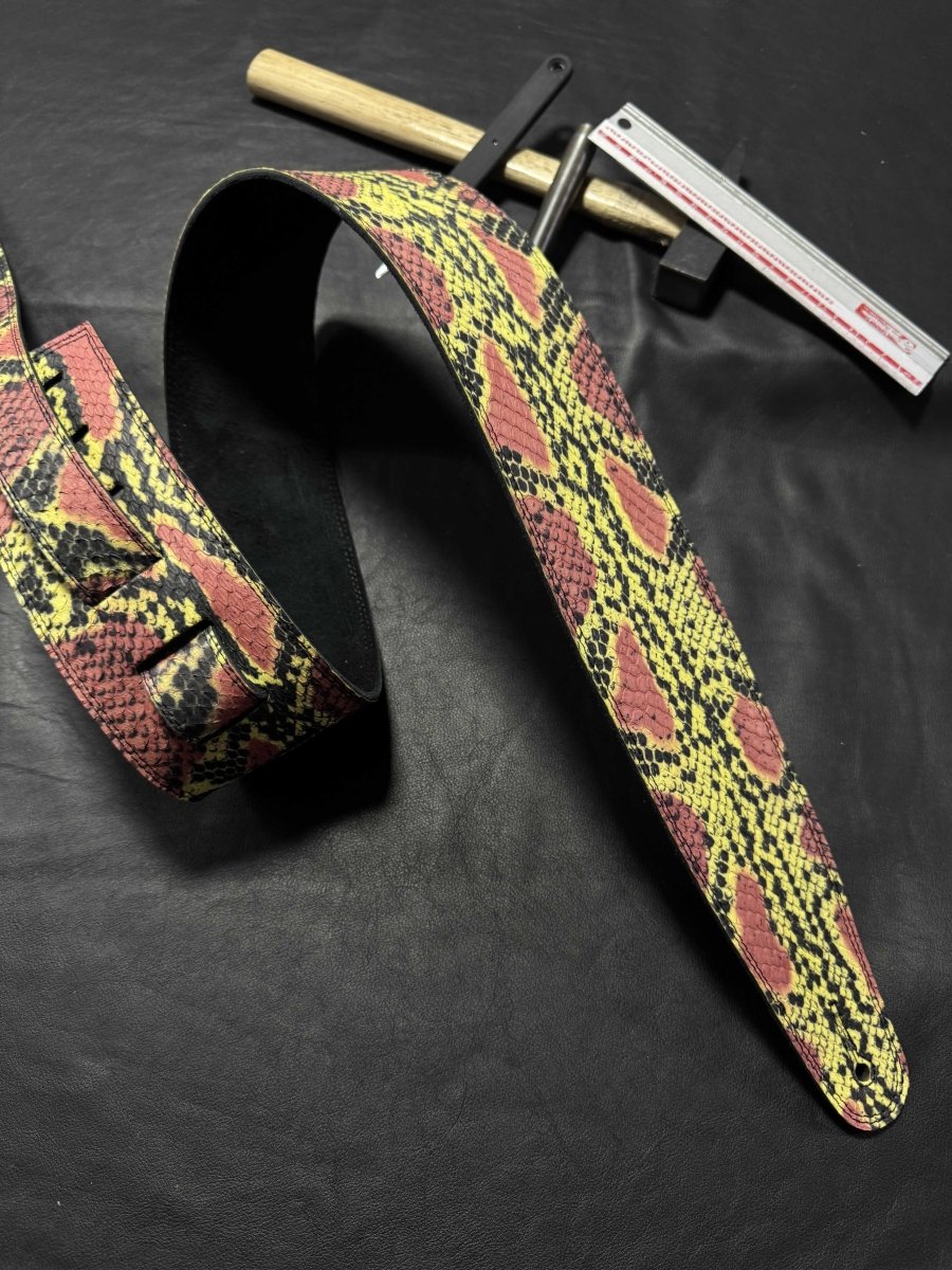 Genuine Yellow & Red Snake Leather Strap | Exotic Luxury Leather Strap - GBS