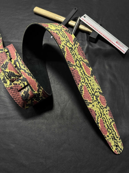 Genuine Yellow & Red Snake Leather Strap | Exotic Luxury Leather Strap - GBS
