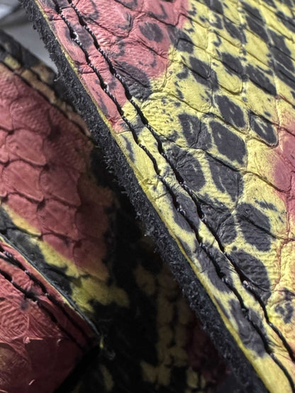 Genuine Yellow & Red Snake Leather Strap | Exotic Luxury Leather Strap - GBS