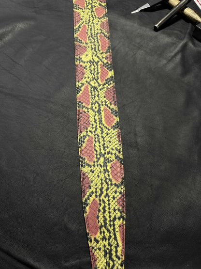 Genuine Yellow & Red Snake Leather Strap | Exotic Luxury Leather Strap - GBS