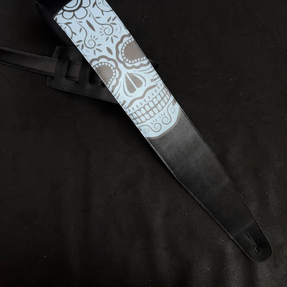 Mexican Skull Guitar Strap – Day of the Dead Edition | Handmade Leather from Portugal - GBS