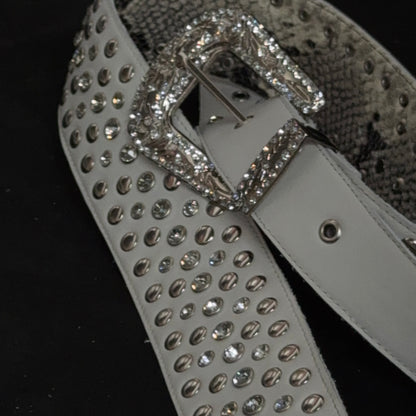 Billy Lux Guitar Strap – Beige Leather with Shiny Buckle | GBS - GBS