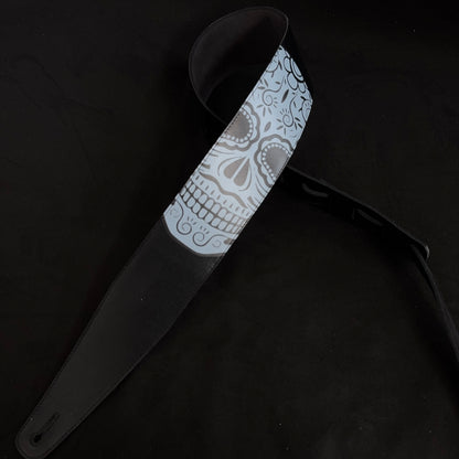 Mexican Skull Guitar Strap – Day of the Dead Edition | Handmade Leather from Portugal - GBS