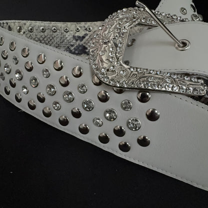 Billy Lux Guitar Strap – Beige Leather with Shiny Buckle | GBS - GBS