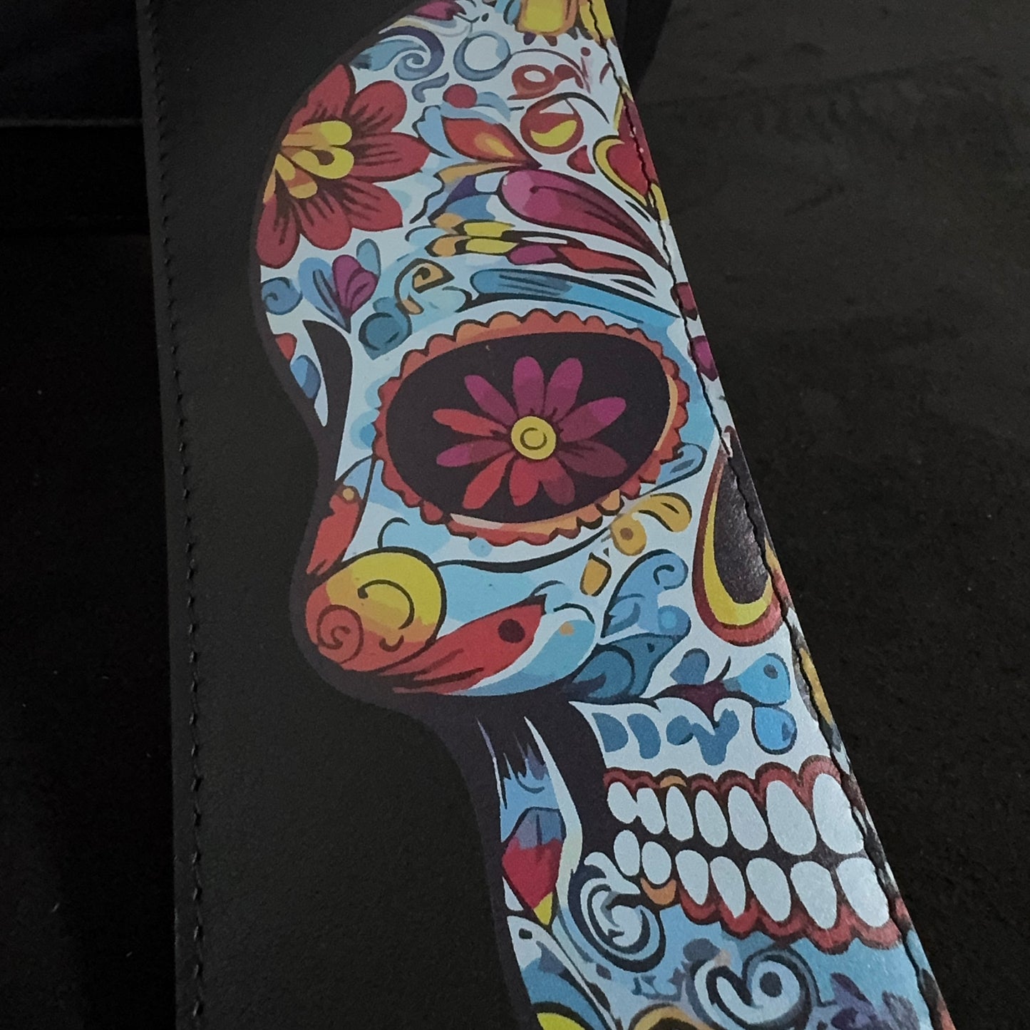 Mexican Skull Guitar Strap – Day of the Dead Edition | Handmade Leather from Portugal - GBS