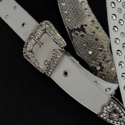 Billy Lux Guitar Strap – Beige Leather with Shiny Buckle | GBS - GBS