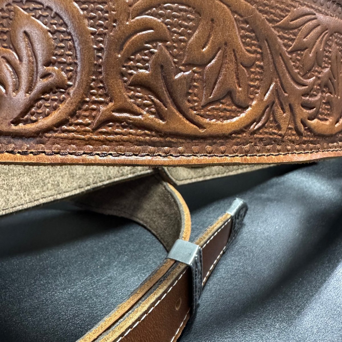 Jimi Hendrix Monterey 1967 Guitar Strap | Red Floral Leather