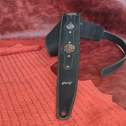 Legendary Lux Relic Leather Guitar Strap – Handmade Vintage Premium Design | GBS - GBS