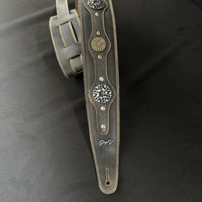Legendary Lux Relic Leather Guitar Strap – Handmade Vintage Premium Design | GBS - GBS