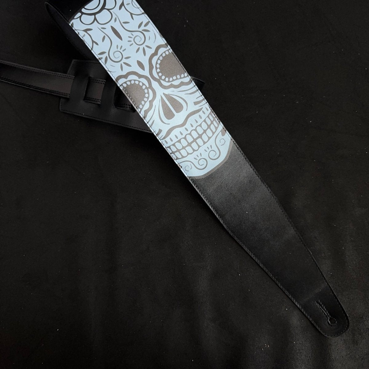 Mexican Skull Guitar Strap – Day of the Dead Edition | Handmade Leather from Portugal - GBS