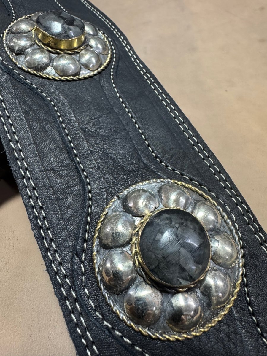 Midnight Stone Legacy – Premium Handmade Leather Guitar Strap - GBS