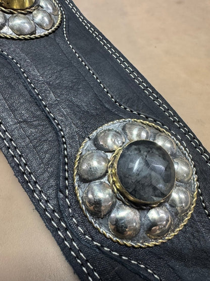 Midnight Stone Legacy – Premium Handmade Leather Guitar Strap - GBS