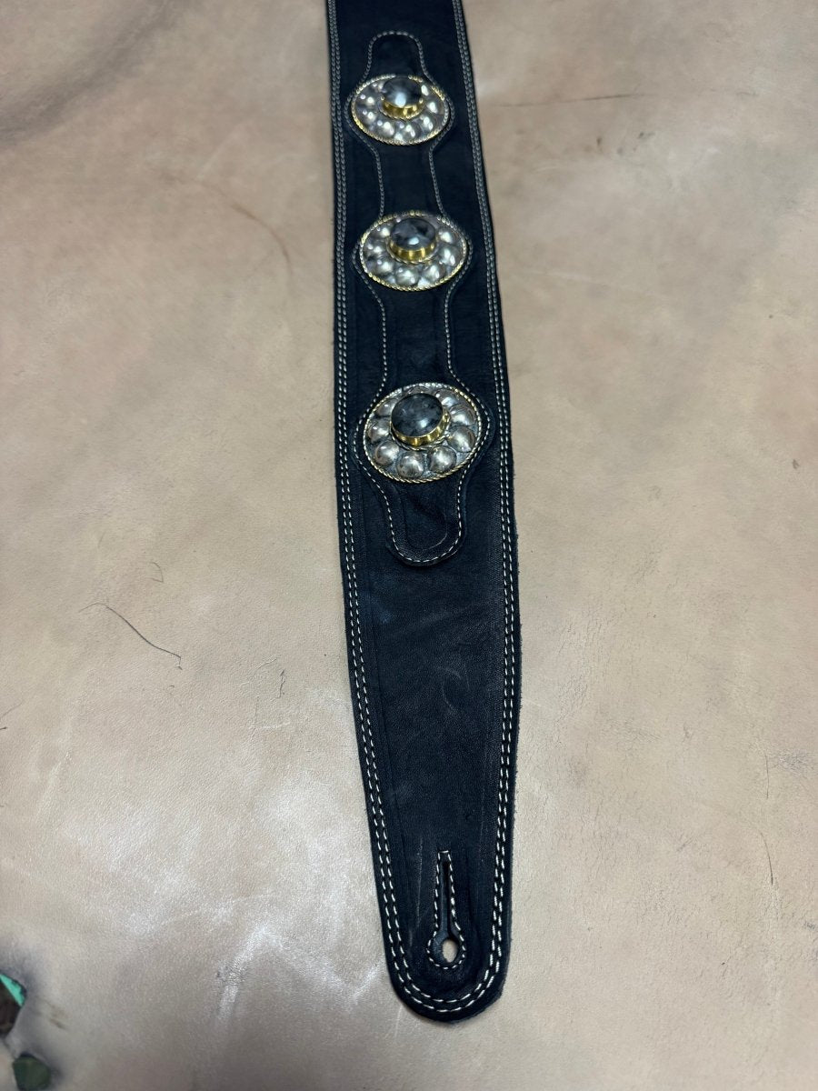 Midnight Stone Legacy – Premium Handmade Leather Guitar Strap - GBS