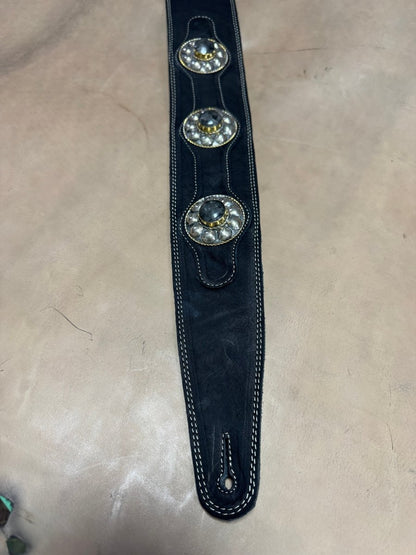 Midnight Stone Legacy – Premium Handmade Leather Guitar Strap - GBS