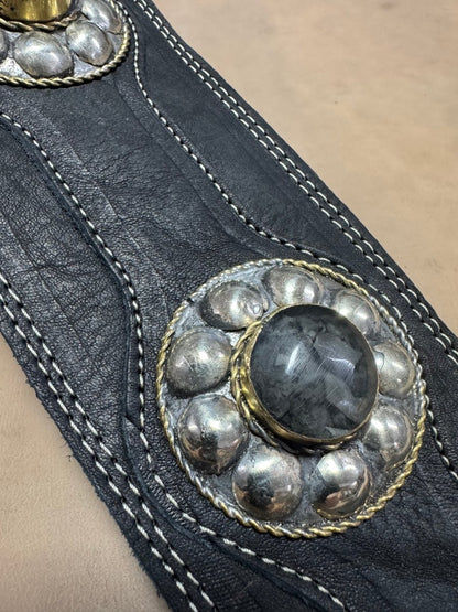 Midnight Stone Legacy – Premium Handmade Leather Guitar Strap - GBS