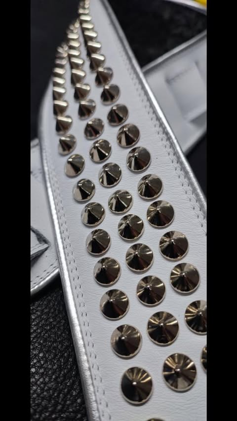Nic Strap White Leather Guitar/Bass Strap - GBS