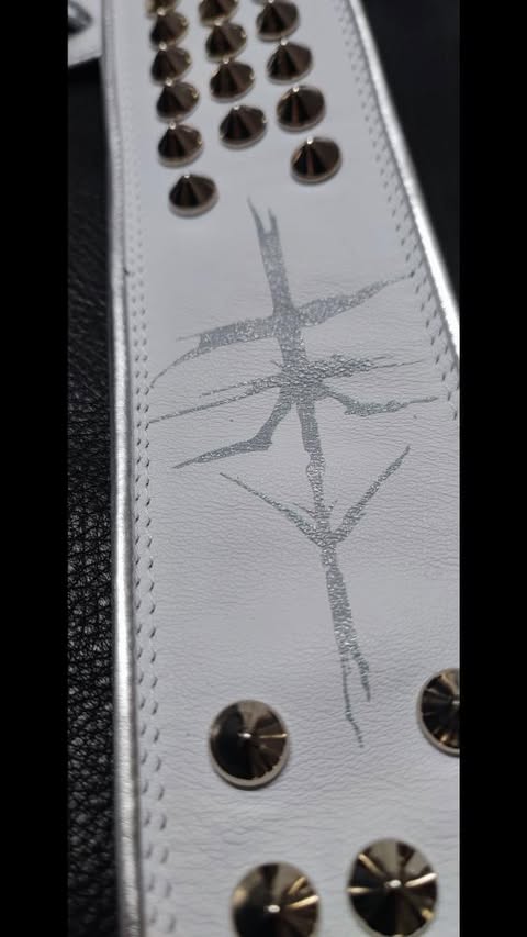 Nic Strap White Leather Guitar/Bass Strap - GBS