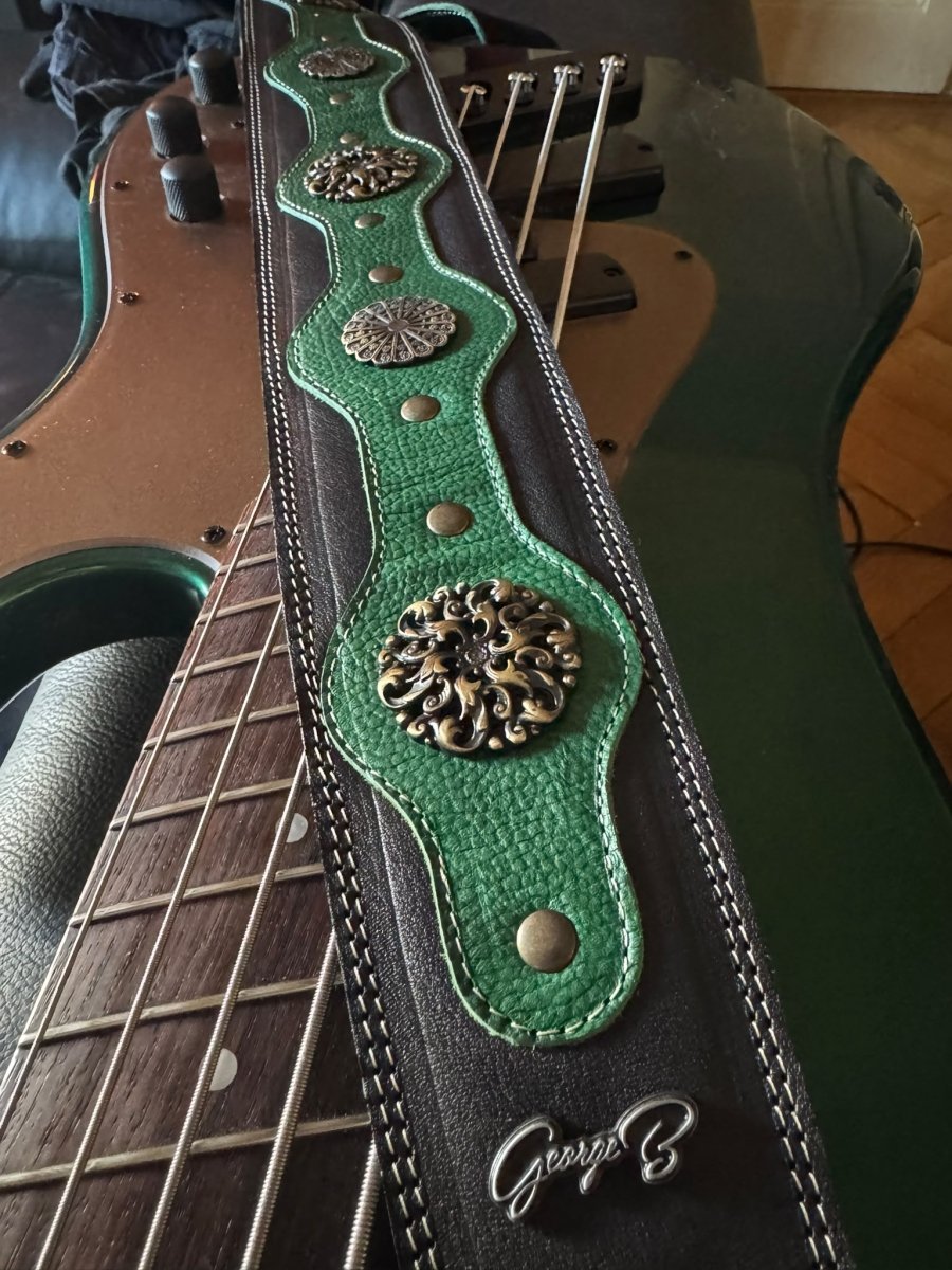 Premium Leather Guitar Strap – Legendary Lux Relic – Handmade in Portugal - GBS