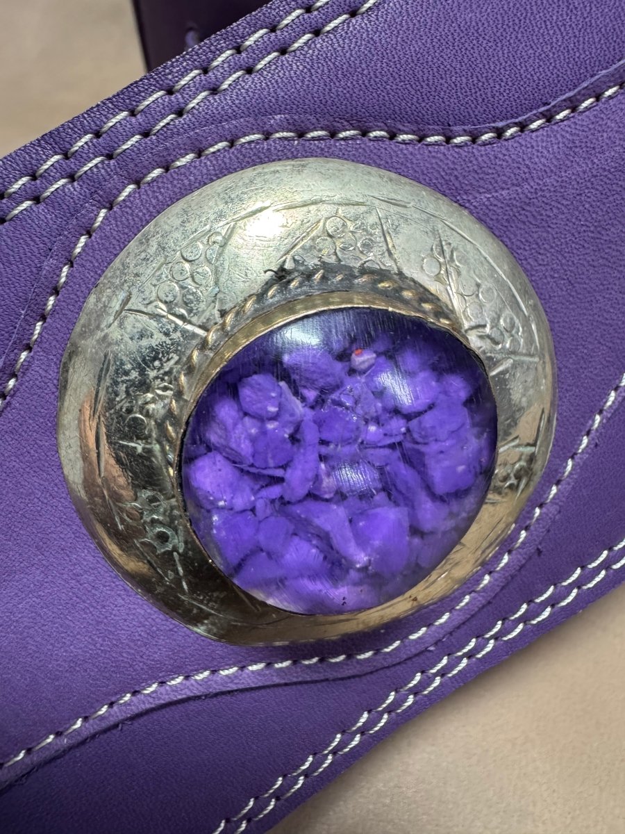 Purple Stone Legacy – Premium Handmade Leather Guitar Strap - GBS
