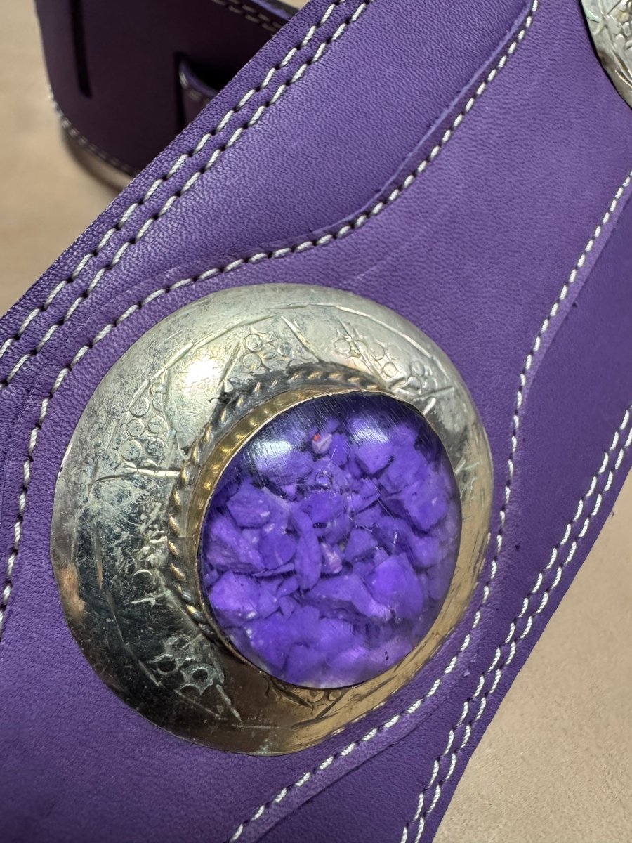 Purple Stone Legacy – Premium Handmade Leather Guitar Strap - GBS