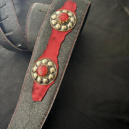 Red Ember Leather Guitar Strap - GBS