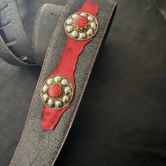 Red Ember Leather Guitar Strap - GBS