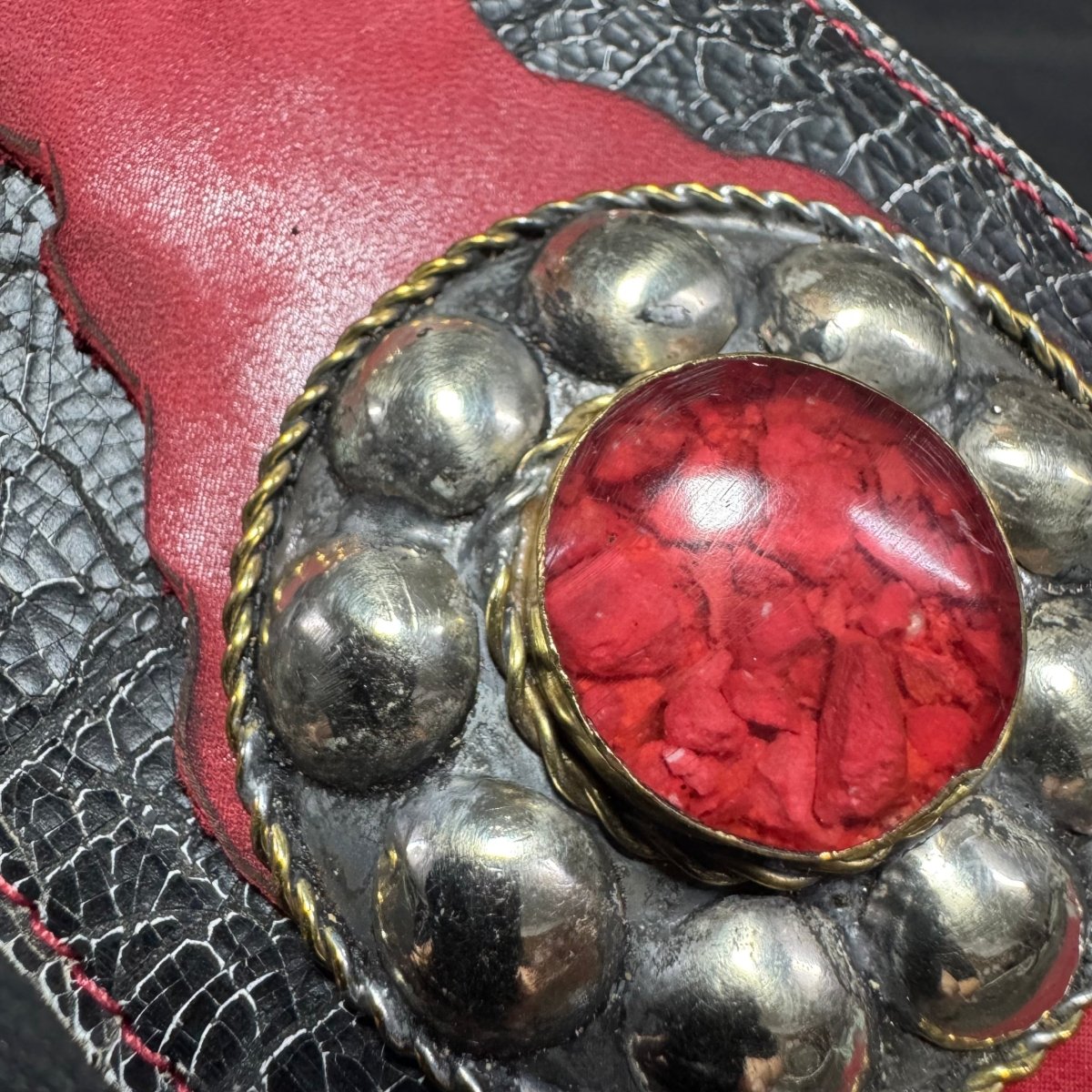 Red Ember Leather Guitar Strap - GBS