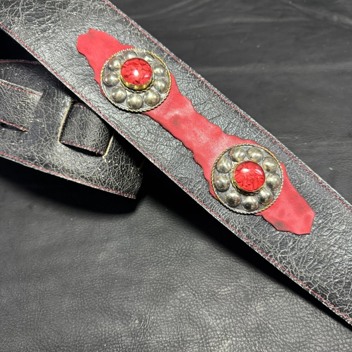 Red Ember Leather Guitar Strap - GBS