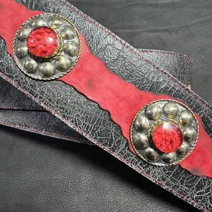 Red Ember Leather Guitar Strap - GBS