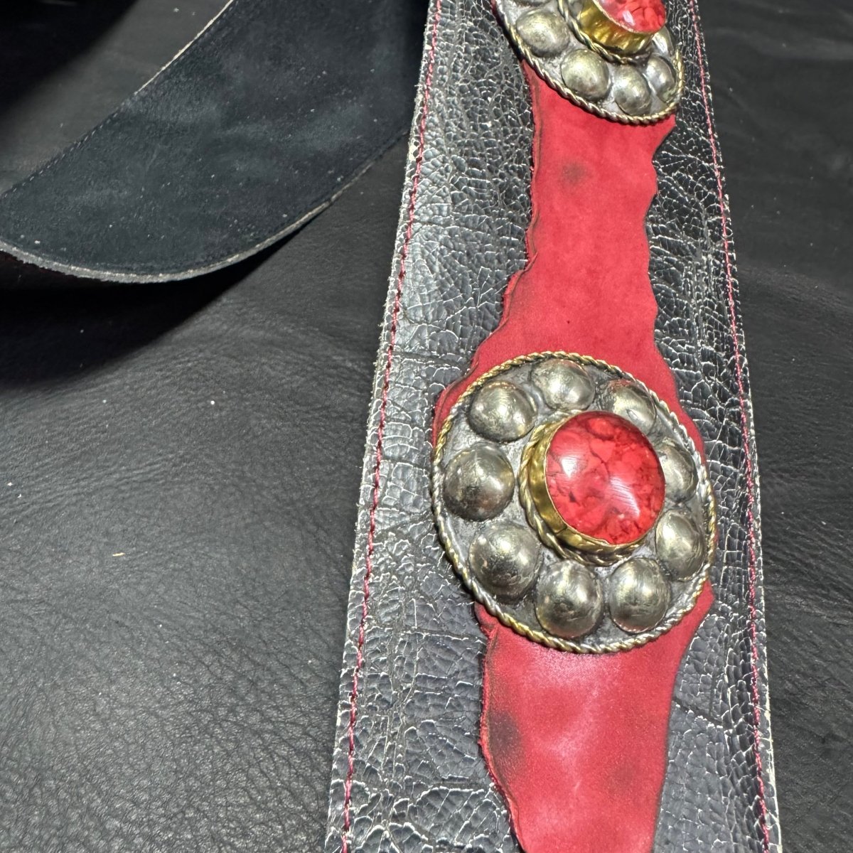 Red Ember Leather Guitar Strap - GBS