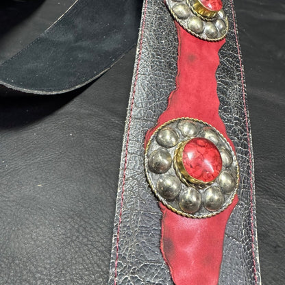 Red Ember Leather Guitar Strap - GBS