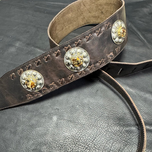 Vintage Amber Leather Guitar Strap – Handmade in Portugal - GBS