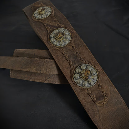 Western Amber Relic – Padded Leather Guitar Strap - GBS